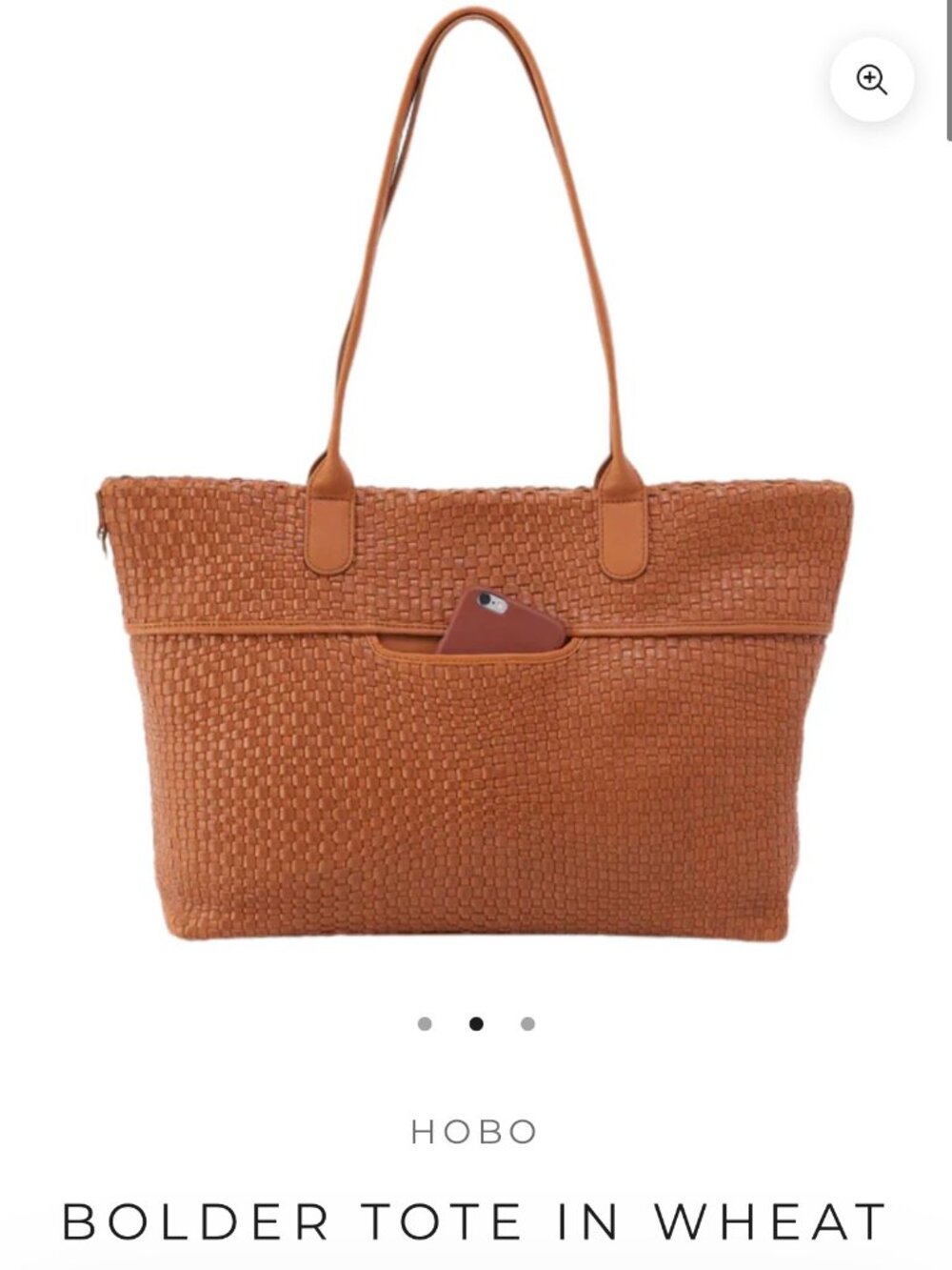 HOBO Bolder Wave Weave Leather Woven Tote Bag - Picture 10 of 11